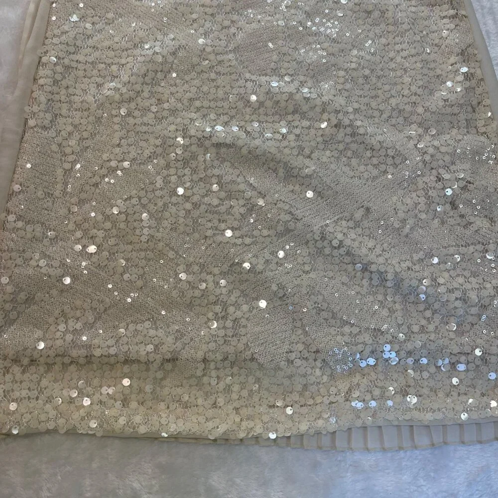 Mayoral Sequin Holiday Dress Girls‎ Size 12 Pleated Back Sleeveless Lined Formal